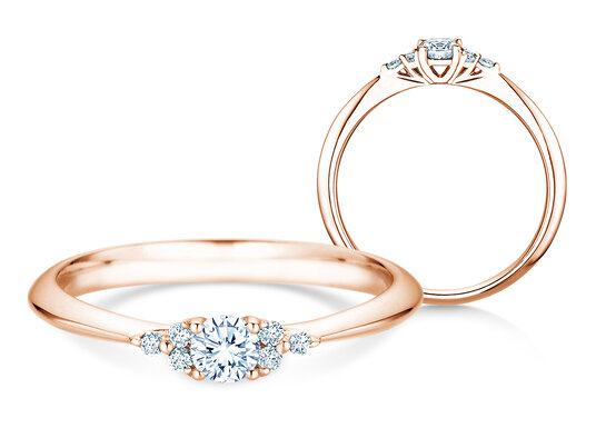 Verlovingsring Vivid Diamond in 9K roségoud met diamanten 0,31ct
