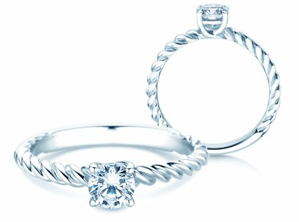 Verlovingsring Classic Loop in 14K witgoud met diamant 0,50ct H/SI