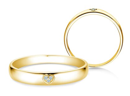 Verlovingsring Heart Petite in 18K geelgoud met diamanten 0,02ct G/SI