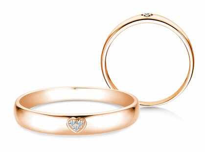 Verlovingsring Heart Petite in 18K roségoud met diamanten 0,02ct G/SI