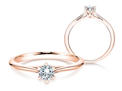 Verlovingsring Heaven 6 in 14K roségoud met diamant 0,05ct G/SI