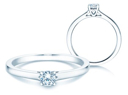 Verlovingsring Romance in 14K witgoud met diamant 0,15ct H/SI