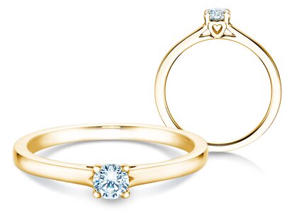 Verlovingsring Romance in 14K geelgoud met diamant 0,15ct H/SI