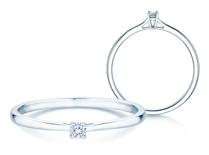 Verlovingsring Surprise in zilver 925/- met diamant 0,05ct G/SI