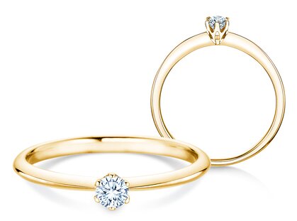 Verlovingsring The One in 14K geelgoud met diamant 0,15ct H/SI