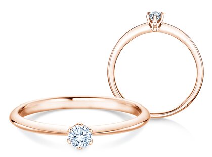 Verlovingsring The One in 14K roségoud met diamant 0,15ct G/SI