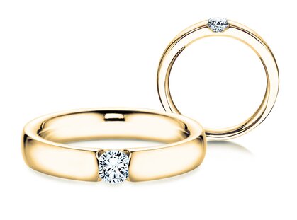 Verlovingsring Destiny in 18K geelgoud met diamant 0,25ct G/SI