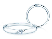 Verlovingsring Italic Petite in zilver 925/- met diamant 0,07ct G/SI