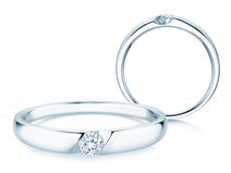 Verlovingsring Italic Petite in zilver 925/- met diamant 0,11ct G/SI